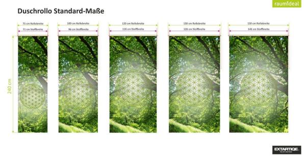 Extartiqe Duschrollo - Blume des Lebens green dream